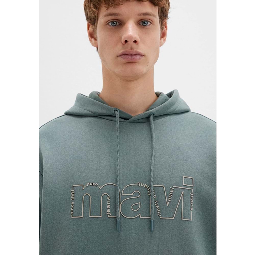 Mavi M0S10196-71577 Mavi Logo Baskılı Kapüşonlu Erkek Sweatshirt