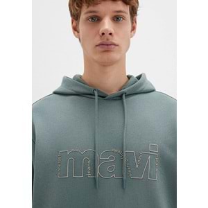 Mavi M0S10196-71577 Mavi Logo Baskılı Kapüşonlu Erkek Sweatshirt