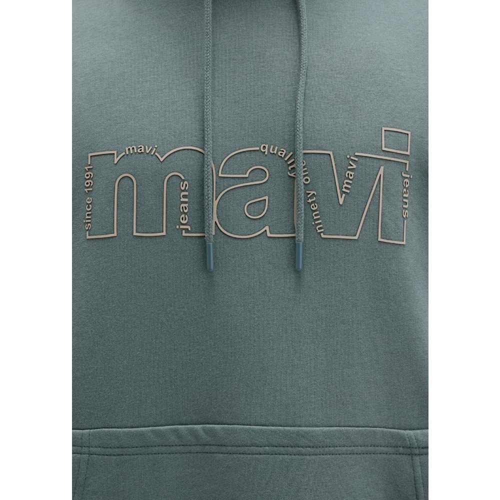 Mavi M0S10196-71577 Mavi Logo Baskılı Kapüşonlu Erkek Sweatshirt