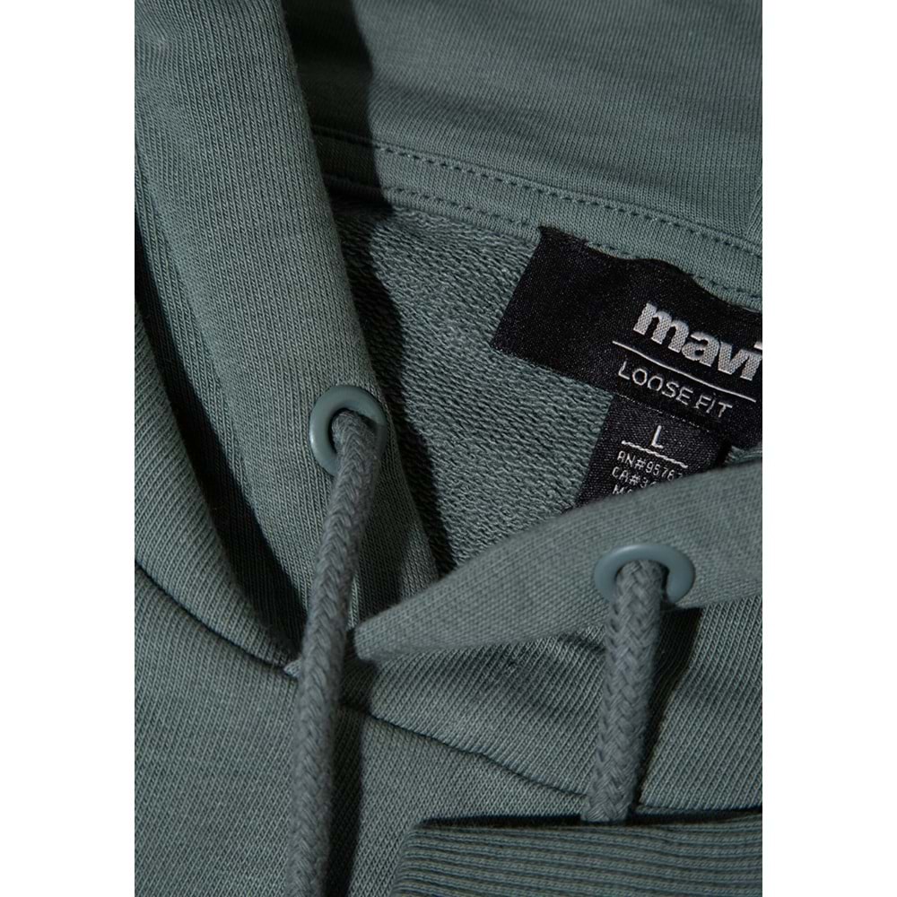 Mavi M0S10196-71577 Mavi Logo Baskılı Kapüşonlu Erkek Sweatshirt