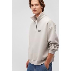 Mavi 0S10208-70074 Logo Baskılı Yarım Fermuarlı Sweatshirt