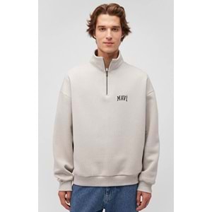 Mavi 0S10208-70074 Logo Baskılı Yarım Fermuarlı Sweatshirt