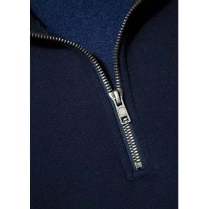 Mavi 0S10208-70497 Logo Baskılı Yarım Fermuarlı Sweatshirt