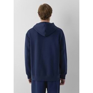 Mavi M0611715-70497 Mavi Logo Baskılı Kapüşonlu Fermuarlı Erkek Sweatshirt