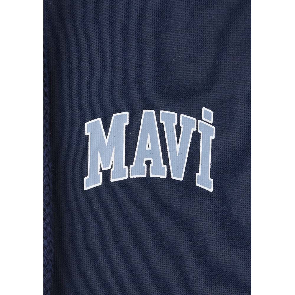 Mavi M0611715-70497 Mavi Logo Baskılı Kapüşonlu Fermuarlı Erkek Sweatshirt