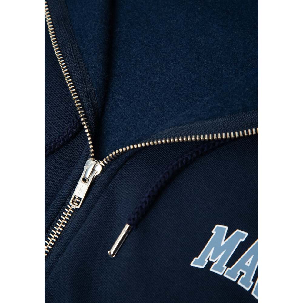 Mavi M0611715-70497 Mavi Logo Baskılı Kapüşonlu Fermuarlı Erkek Sweatshirt