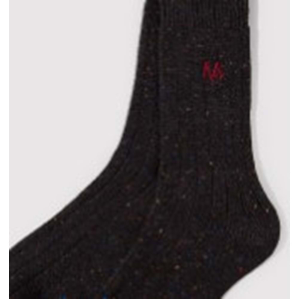 Mavi M Logo Nakışlı Unisex Çorap