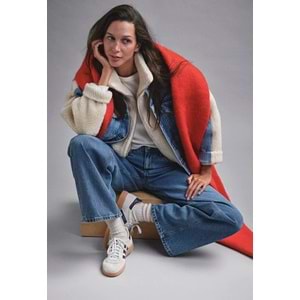 Mavi M1110278-88589 Rubina 90lar Suni Kürklü Jean Ceket Kadın Mont