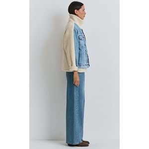 Mavi M1110278-88589 Rubina 90lar Suni Kürklü Jean Ceket Kadın Mont