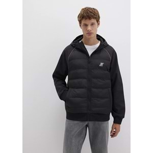 Mavi M0110559-71379 Su İtici Mavi Pro Logo Reflektör Detaylı Water-Replent Kapüşonlu Spandex Erkek Mont