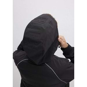 Mavi M0110559-71379 Su İtici Mavi Pro Logo Reflektör Detaylı Water-Replent Kapüşonlu Spandex Erkek Mont