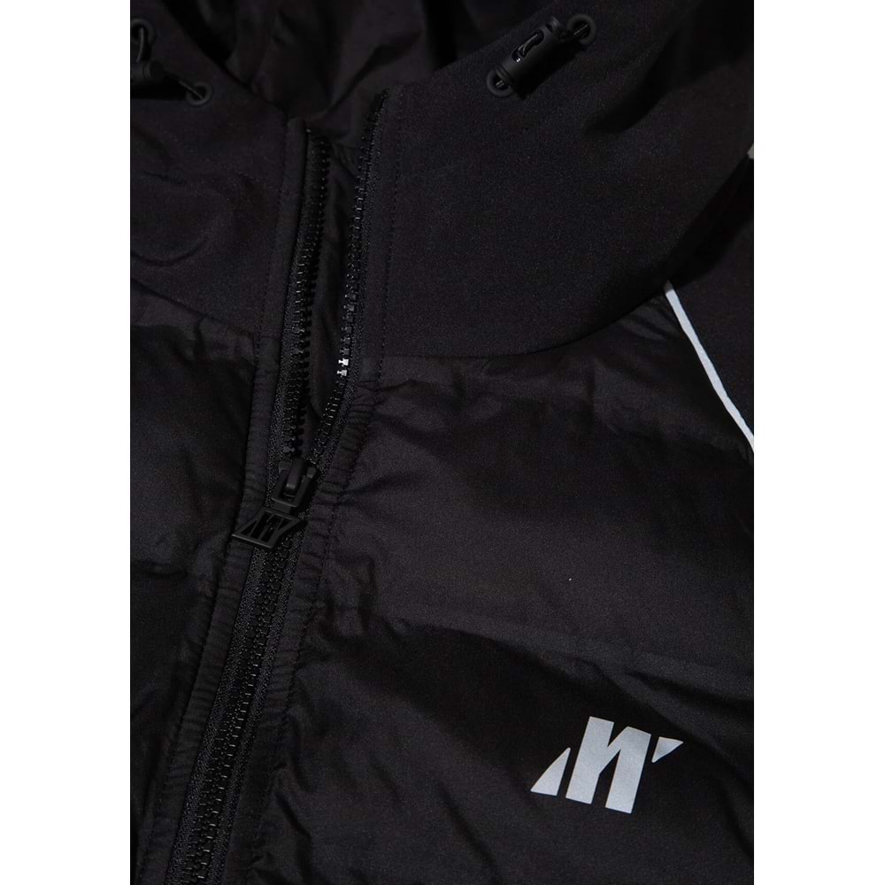 Mavi M0110559-71379 Su İtici Mavi Pro Logo Reflektör Detaylı Water-Replent Kapüşonlu Spandex Erkek Mont
