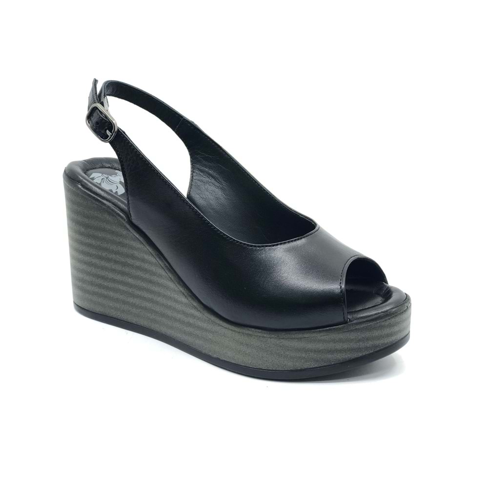 Venüs Torik Hakiki Deri Comfort Ortopedik Dolgu Taban Kadın Sandalet