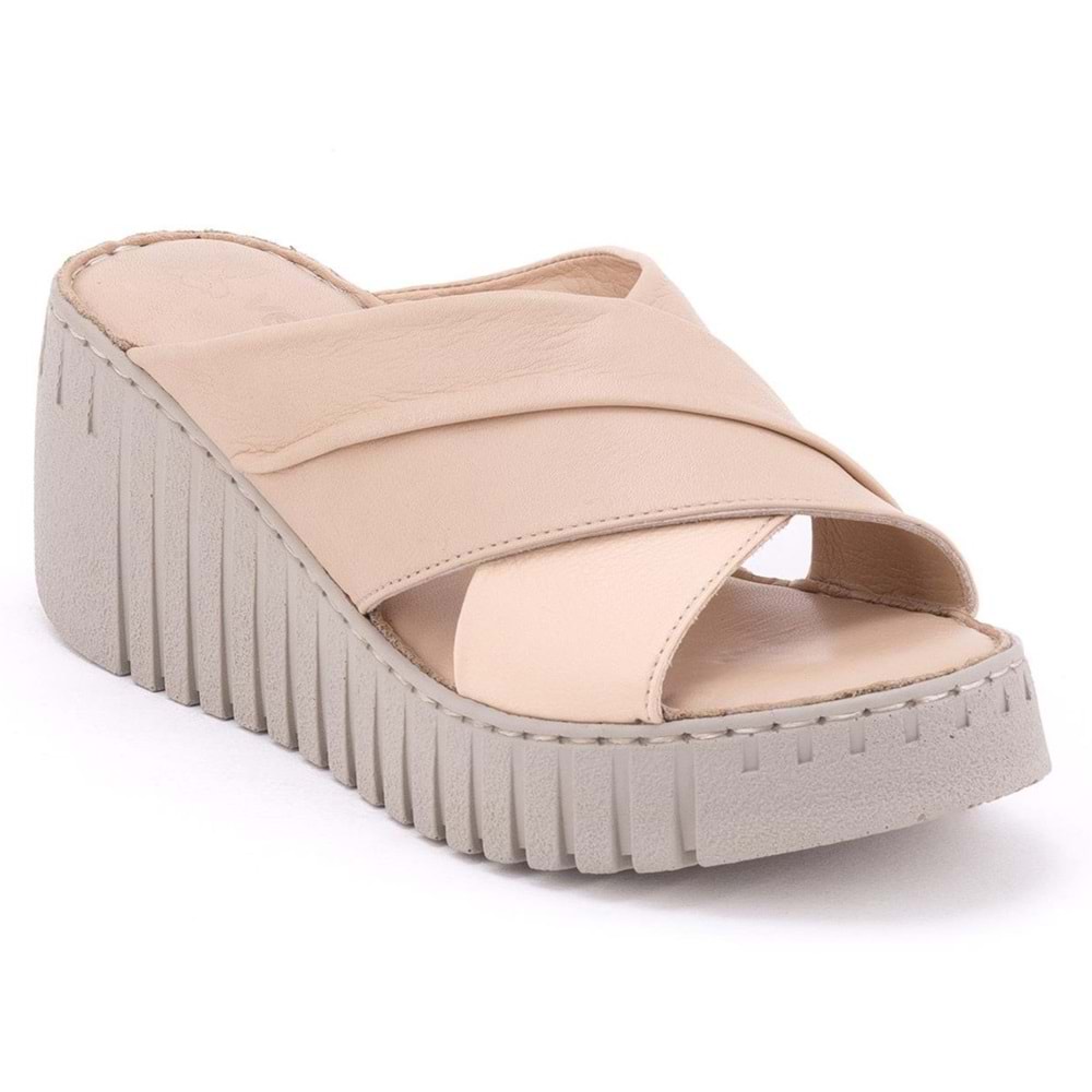 Venüs Astik Hakiki Deri Kadın Terlik