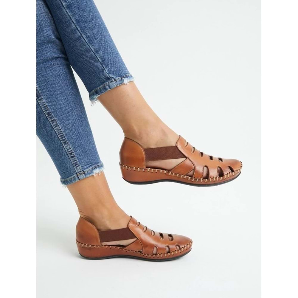 Venüs Malin Hakiki Deri Comfort Ortopedik Kadın Sandalet
