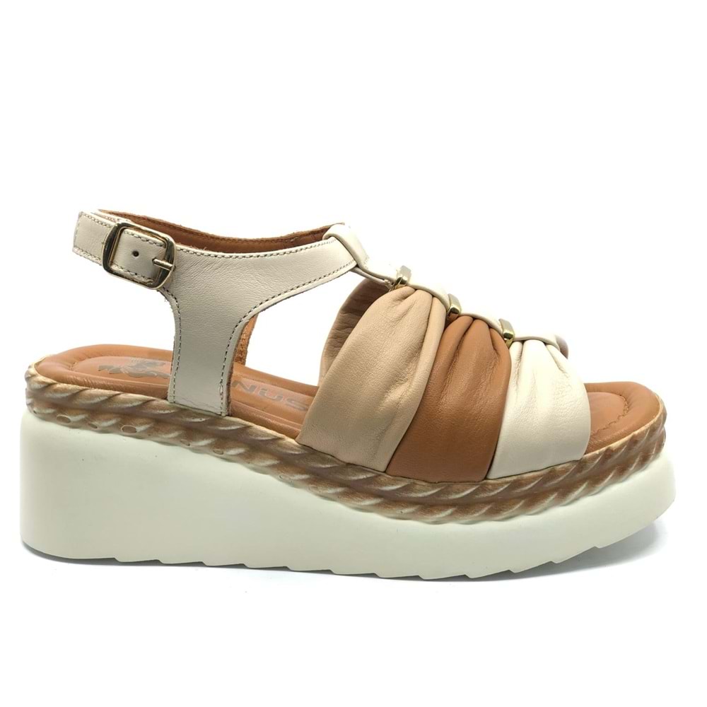 Venüs Vibrur Hakiki Deri Comfort Ortopedik Kadın Sandalet