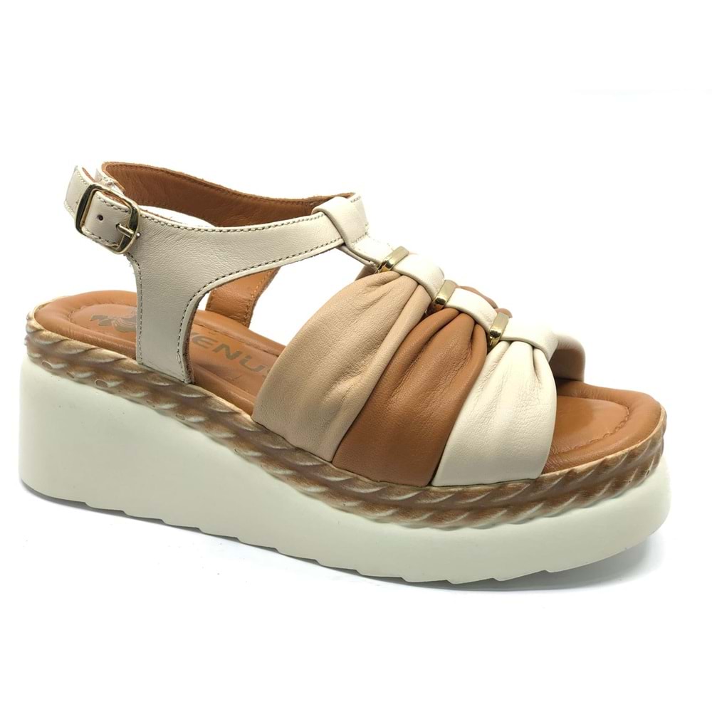 Venüs Vibrur Hakiki Deri Comfort Ortopedik Kadın Sandalet