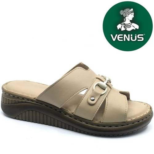 Venüs Roz Hakiki Deri Kadın Terlik
