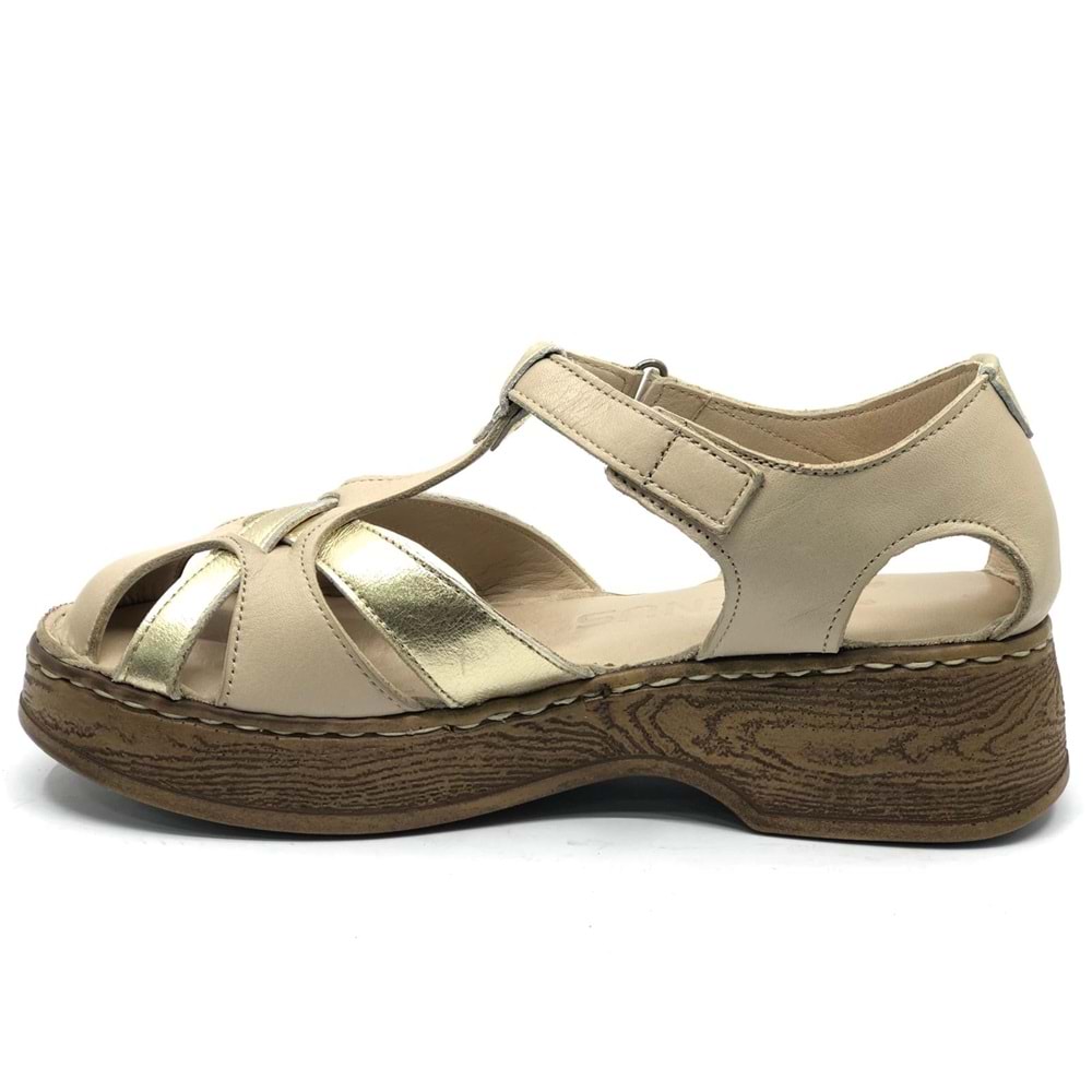 Venüs Çapra Hakiki Deri Comfort Ortopedik Kadın Sandalet