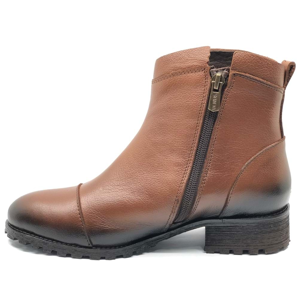 Venüs Marsel Hakiki Deri Düz Kaymaz Taban Ortopedik Kadın Bot