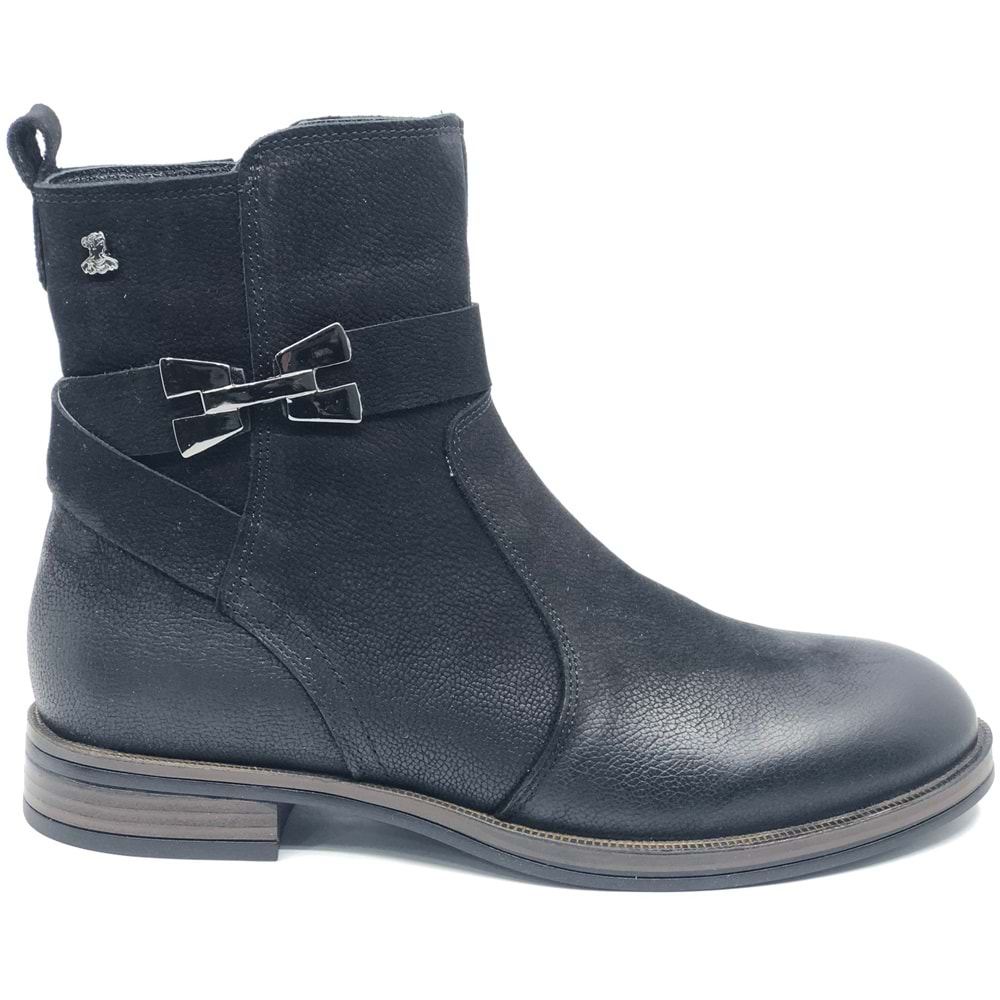 Venüs Kay Hakiki Deri Düz Kaymaz Taban Ortopedik Kadın Bot