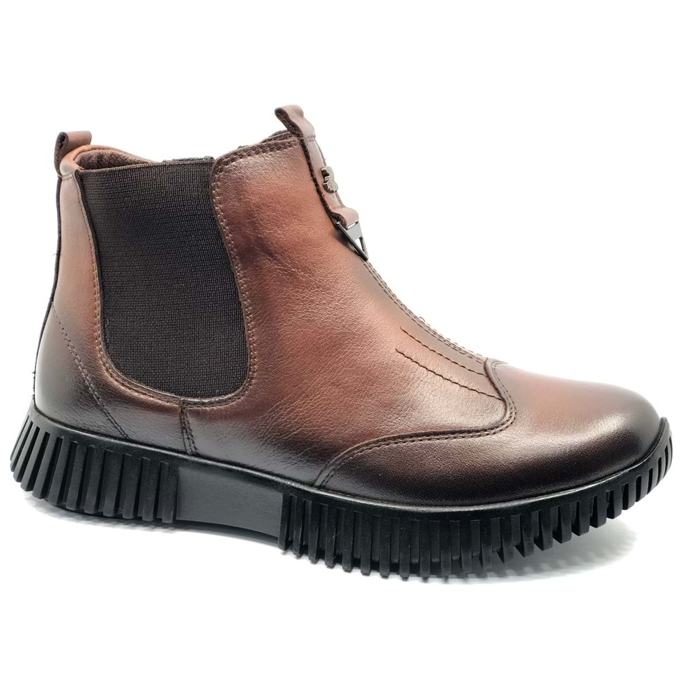 Venüs Turgana Hakiki Deri Düz Kaymaz Taban Ortopedik Kadın Bot