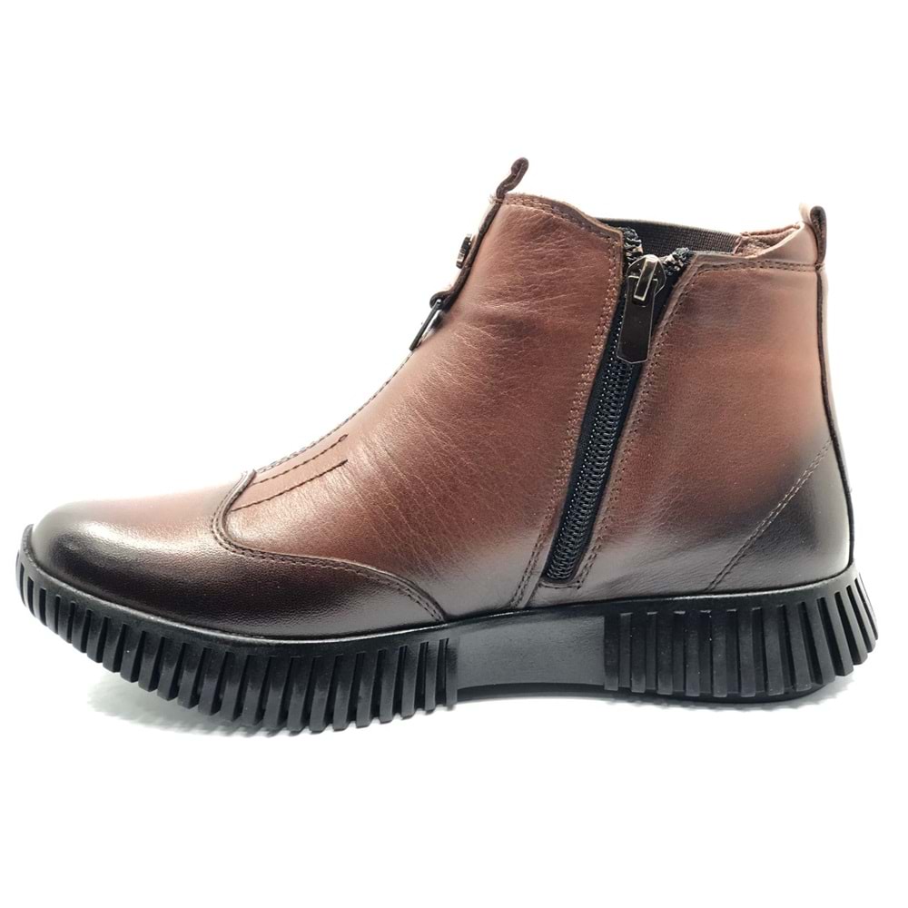 Venüs Turgana Hakiki Deri Düz Kaymaz Taban Ortopedik Kadın Bot