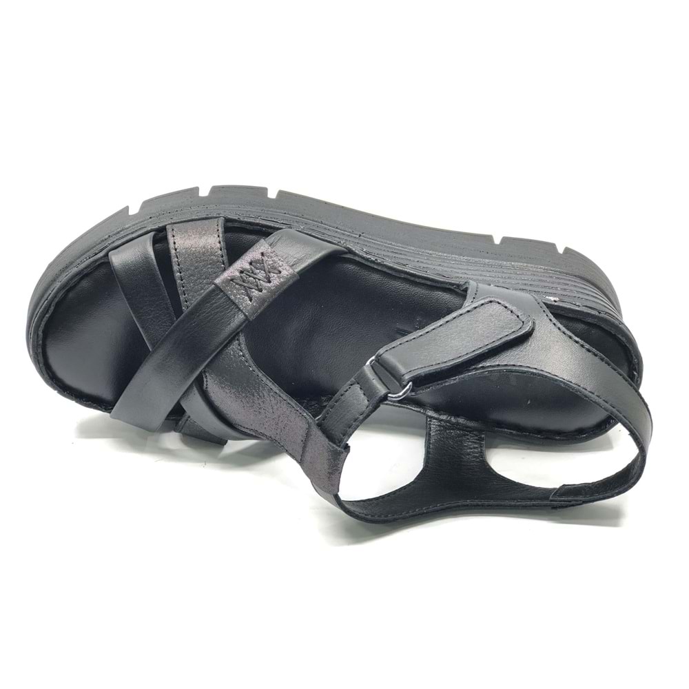 Venüs Boobril Hakiki Deri Comfort Ortopedik Kadın Sandalet