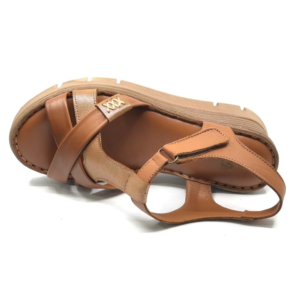 Venüs Boobril Hakiki Deri Comfort Ortopedik Kadın Sandalet