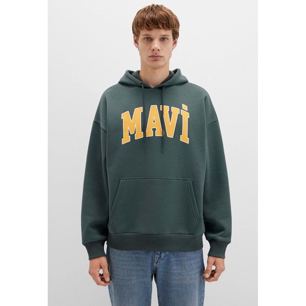 Mavi 067149-71598 Logo Baskılı Erkek Kapüşonlu Sweatshirt