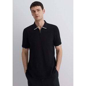 Mavi M0612654-900 Şerit Detaylı Black Polo Yaka Tişört Erkek Tişort