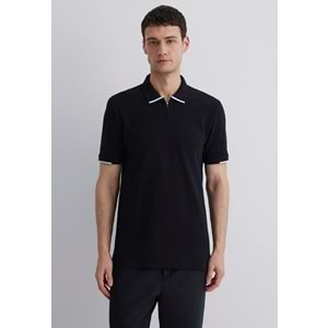 Mavi M0612654-900 Şerit Detaylı Black Polo Yaka Tişört Erkek Tişort