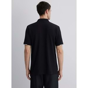 Mavi M0612654-900 Şerit Detaylı Black Polo Yaka Tişört Erkek Tişort