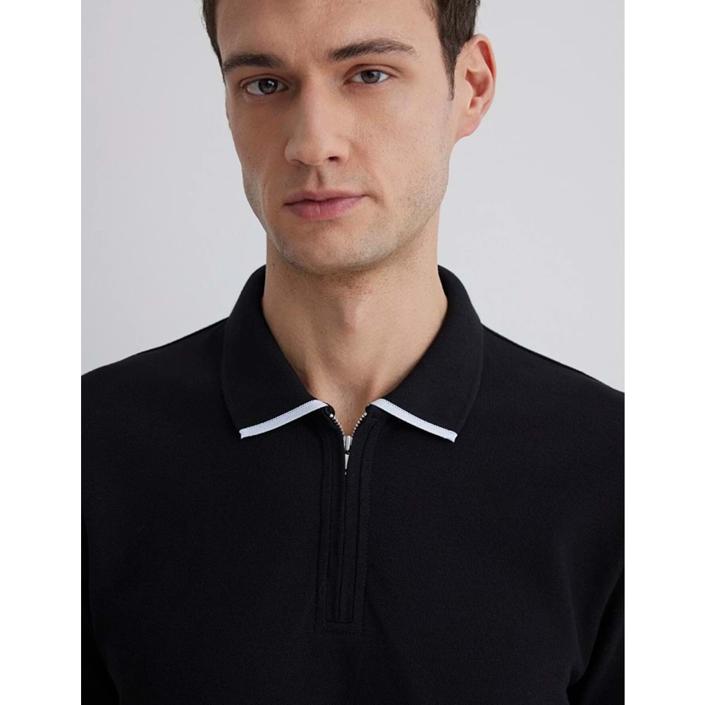 Mavi M0612654-900 Şerit Detaylı Black Polo Yaka Tişört Erkek Tişort