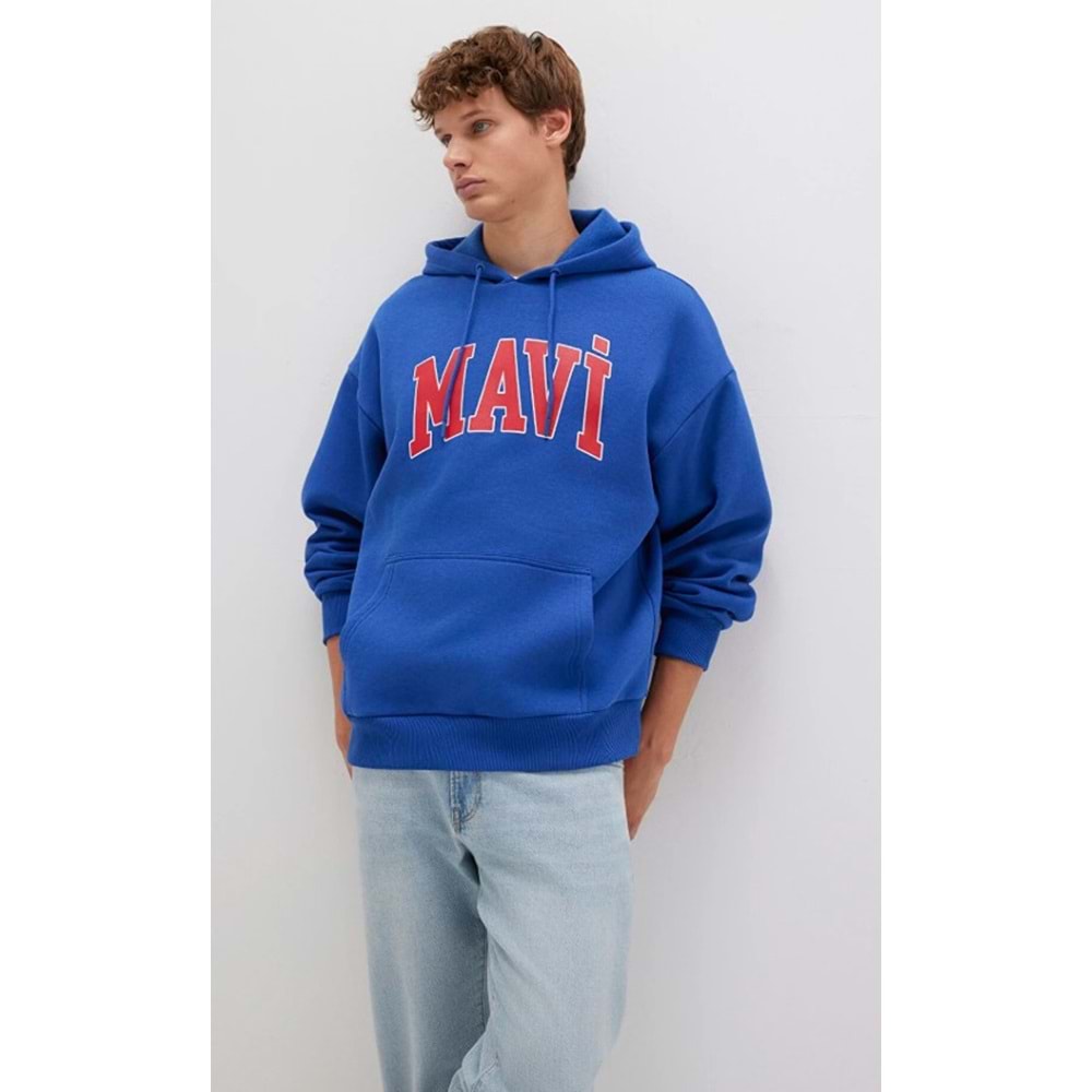 Mavi 067149-70907 Logo Baskılı Erkek Kapüşonlu Sweatshirt