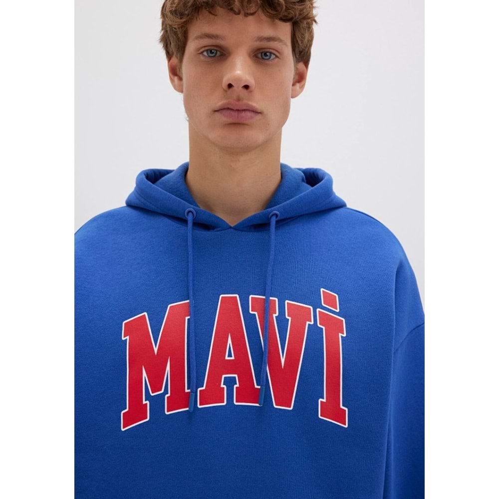 Mavi 067149-70907 Logo Baskılı Erkek Kapüşonlu Sweatshirt