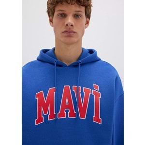 Mavi 067149-70907 Logo Baskılı Erkek Kapüşonlu Sweatshirt