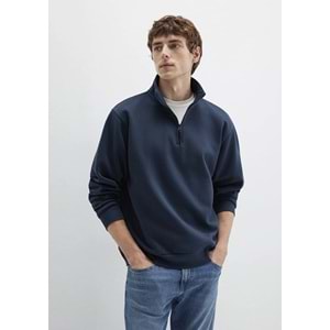 Mavi M0S10278-70490 Mavi Yarı Fermuarlı Erkek Sweatshirt