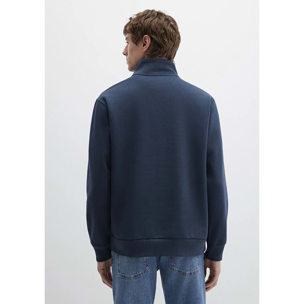 Mavi M0S10278-70490 Mavi Yarı Fermuarlı Erkek Sweatshirt