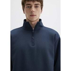 Mavi M0S10278-70490 Mavi Yarı Fermuarlı Erkek Sweatshirt