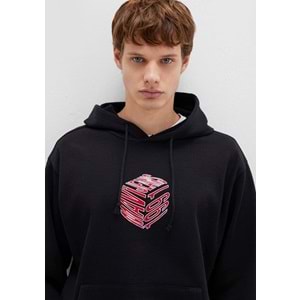 Mavi 0S10397 Baskılı Erkek Kapüşonlu Sweatshirt