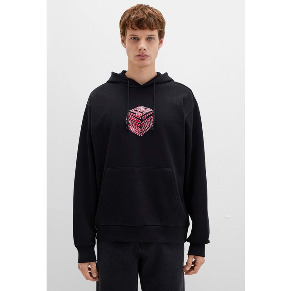 Mavi 0S10397 Baskılı Erkek Kapüşonlu Sweatshirt