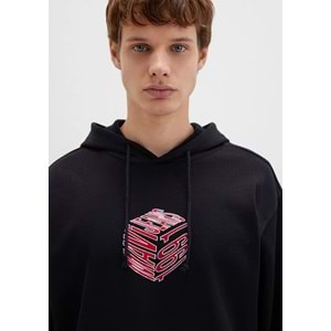 Mavi 0S10397 Baskılı Erkek Kapüşonlu Sweatshirt