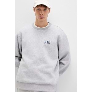 Mavi 0611716-80018 Logo Baskılı Bisiklet Yaka Sweatshirt