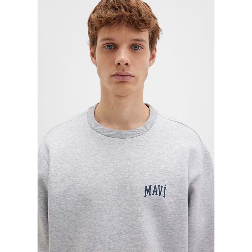 Mavi 0611716-80018 Logo Baskılı Bisiklet Yaka Sweatshirt