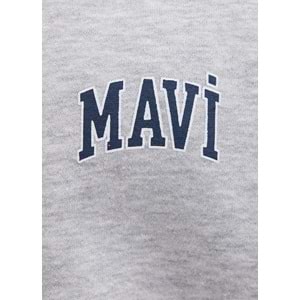 Mavi 0611716-80018 Logo Baskılı Bisiklet Yaka Sweatshirt