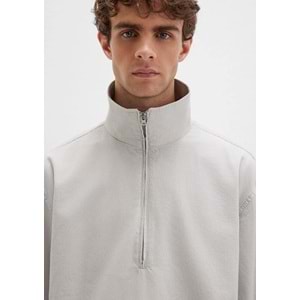 Mavi 0211684-70074 Yarım Fermuarlı Kanguru Cepli Erkek Sweatshirt