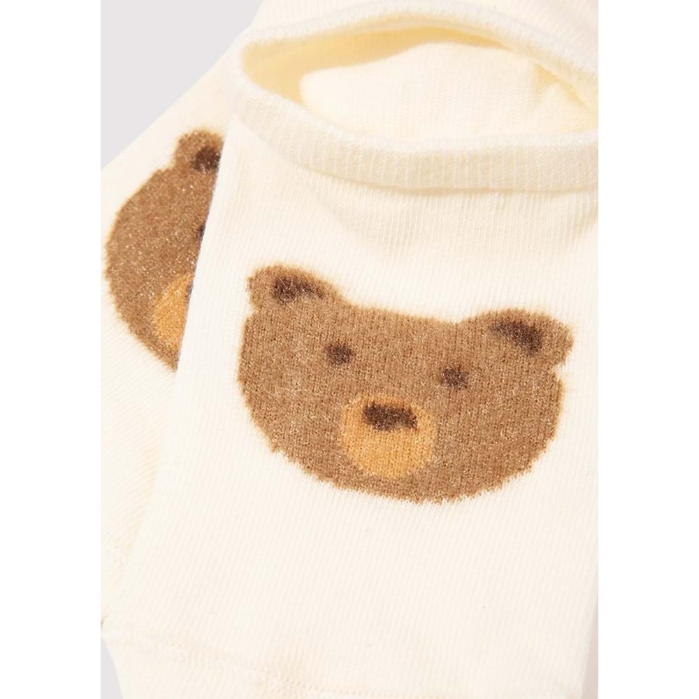 Mavi M1912780-70053 Ayı Baskılı Babet Çorabı Unisex Çorap