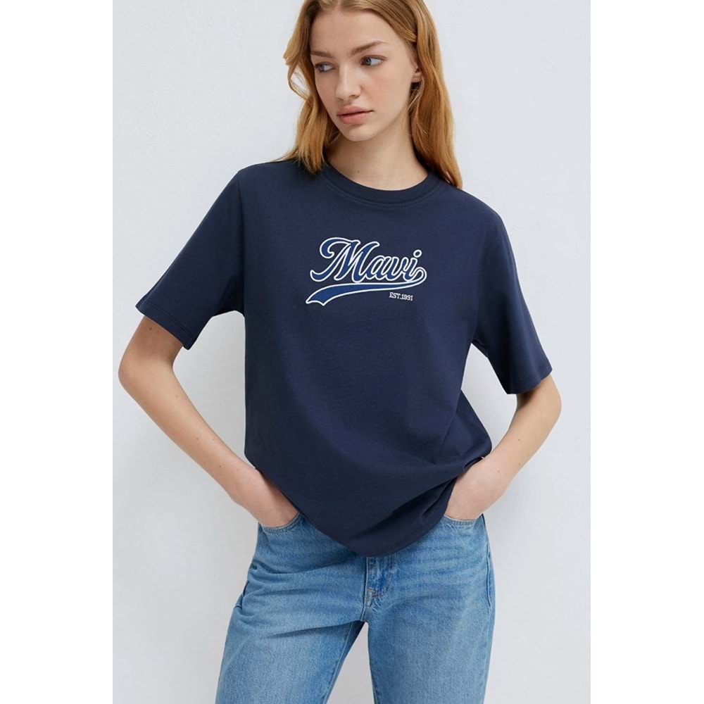 Mavi M1613565-82318 Mavi Logo Nakışlı T-Shirt Kadın Tişört