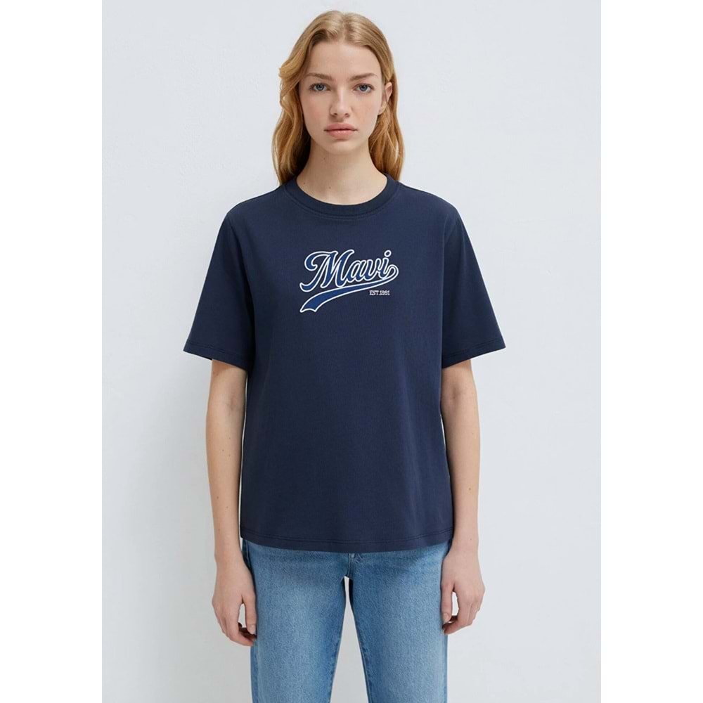 Mavi M1613565-82318 Mavi Logo Nakışlı T-Shirt Kadın Tişört